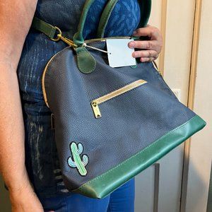 NWT Custom Dome Satchel in Blue Nile & Agave w/ Cactus